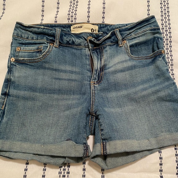 Garage Pants - Garage High Waist Cuffed Jean Shorts
